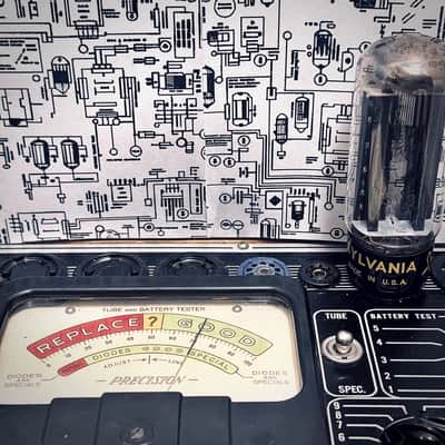 Sylvania 5V3 Rectifier Tube 1960 Black Plates - Tested image 3