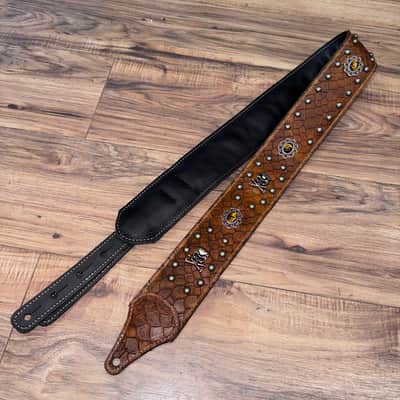 Carlino Steve Lukather TigerEye and Skull strap 2026 - Tan scale leather image 4