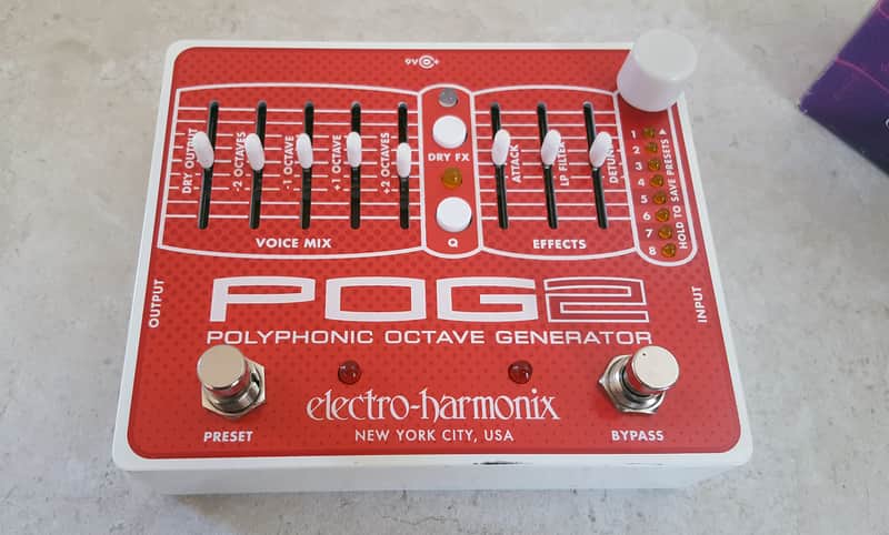 Electro-Harmonix POG2 Polyphonic Octave Generator w/Power Supply - Red / White image 1