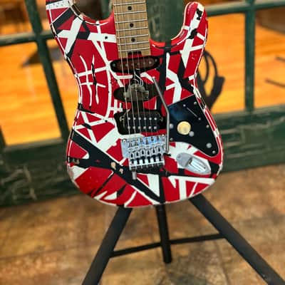 2026 EVH Frankenstein Frankie Strip Series Red and Black Relic Electric Guitar image 4