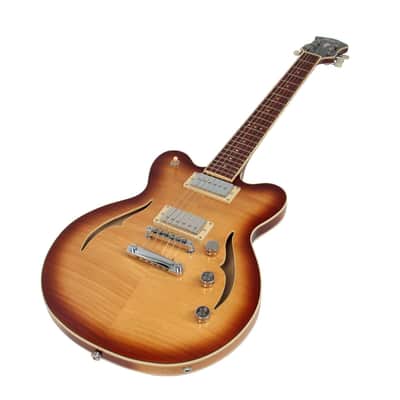 Hofner HCT-VTH-D-SP-SB - Verythin CT 'Deluxe Special'Sunburst Semi-Hollow Electric Guitar NEW image 2