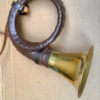 Vintage  FÜRST Fuerst PLESS Jagdhorn leater Ledergurt Jagd hunting Horn Germany image 1