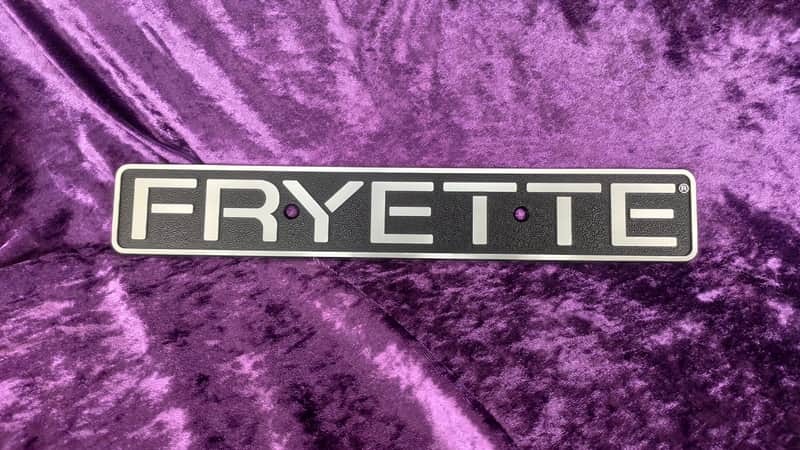 FRYETTE logo plate for your amp or cab=very rare NOS/new old stock=original made in USA ca. 2010*solid metal/not plastic! image 1