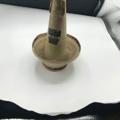 Vintage Humes & Berg Stonelined Trombone Mute Tenor Cup - White/Red image 1