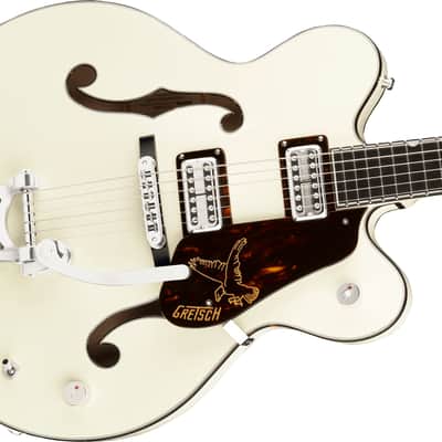 Gretsch G6636T-RF Richard Fortus Sig  Falcon Center Block with String-Thru Bigsby Ebony FB Vintage White with Case image 4