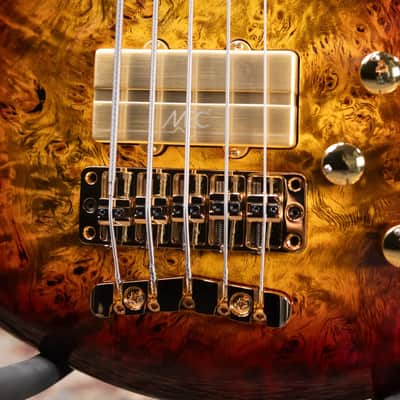 Warwick Limited Edition Masterbuilt Streamer Stage II NT 5-String Bass - Bleached Honey Sunset Burst in Natural Transparent High Polish with Gig Bag image 13
