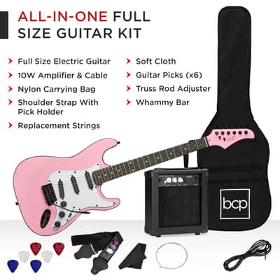 Best Choice Products Beginner Electric Guitar Kit w/ Case, 10W Amp, Tremolo Bar - 39in-3 Color Sunburst image 2