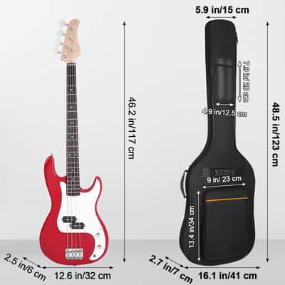 Bass Guitar Case, Bass Guitar Gig Bag Backpack Padded Bass Guitar Bag Soft 0.35 inch Padding Lightweight Waterproof (Black) image 2