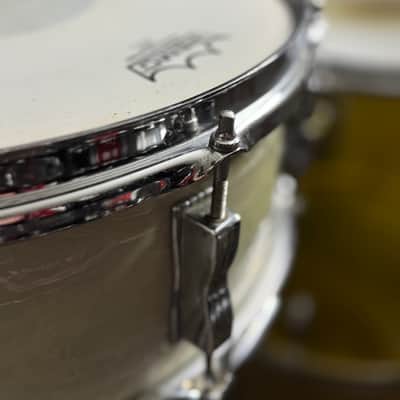 Ludwig Jazz Fest 14” x 5” Snare Drum  50’s - 60’s  - White Marine Pearl Trans Badge image 6