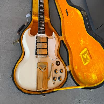 1962 Gibson Les Paul (SG) Custom with Sideways Vibrola White NEAR MINT vintage image 1