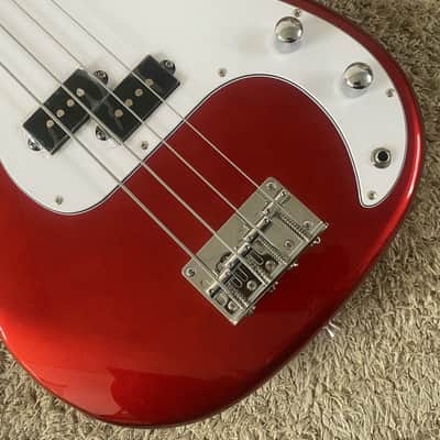 Red SX 4 String Precision Bass Style, Basswood Body with Maple Neck, Rosewood Fingerboard image 17