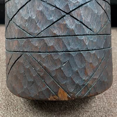 Djembe carved hand drum 13" image 2