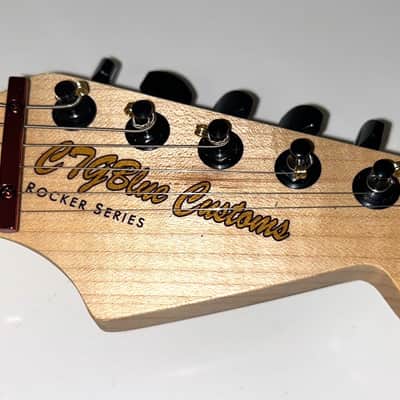 Hot rod, custom blue Hybrid Telecaster style guitar, Floyd rose, coil split image 4