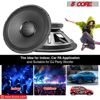 5 Core 15 inch Subwoofer with PA DJ Speaker 250W RMS, 2500W PMPO, 2.5" Voice Coil Bild 18
