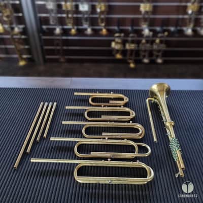 Munkwitz Rostock natural baroque trumpet, crooks, 4x leadpipes, Egger leadpipe, light bag gamonbrass image 1