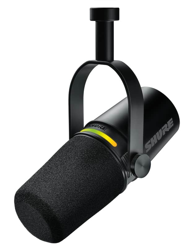 Shure MV7+ Podcast Dynamic Microphone. OBS Certified, Enhanced Audio, LED Touch Panel, USB-C & XLR Outputs, Auto Level Mode, Digital Pop Filter, Reverb Effects, Podcasting, Streaming, Recording -Black image 1