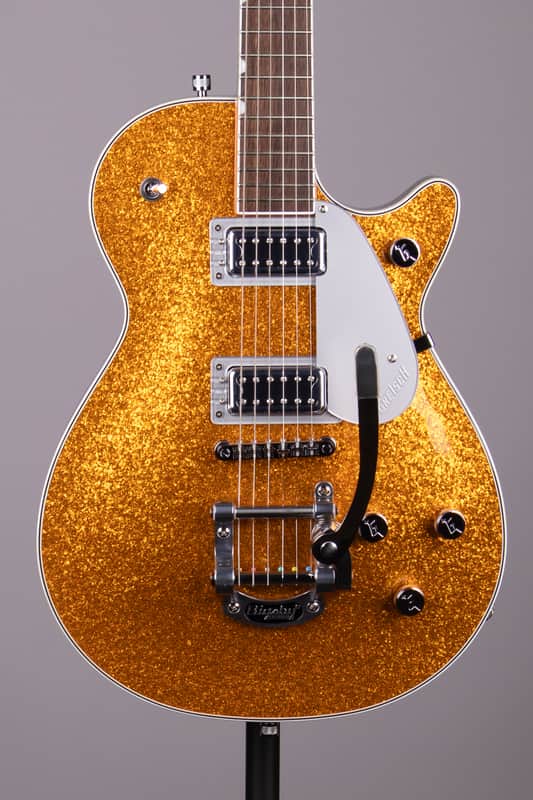 Gretsch G5230T Electromatic Sparkle Jet FT Single-Cut Bigsby - Gold Sparkle, Laurel FB image 1