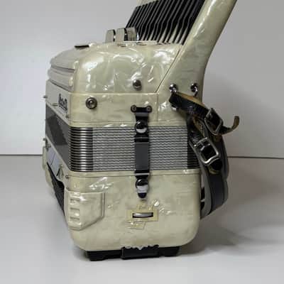 Pearl White Pancordion Crucianelli Piano Accordion LM 41/120 Excellent* image 4