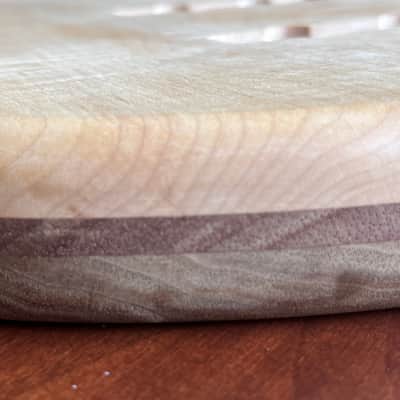 Compact Offset Bass Body NOS- High End Maple Top-Mahogany accent -solid ONE-piece Butternut (White Walnut) Back - Unfinished Front Routed LIMITED Luthier Supply R29 image 15