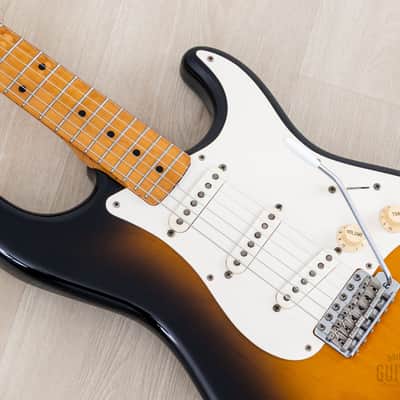 1989 Fender ExTrad Stratocaster ‘57 Vintage Reissue ST57-140 Sunburst Lacquer w/ USA Pickups & Case, Japan MIJ Fujigen image 7