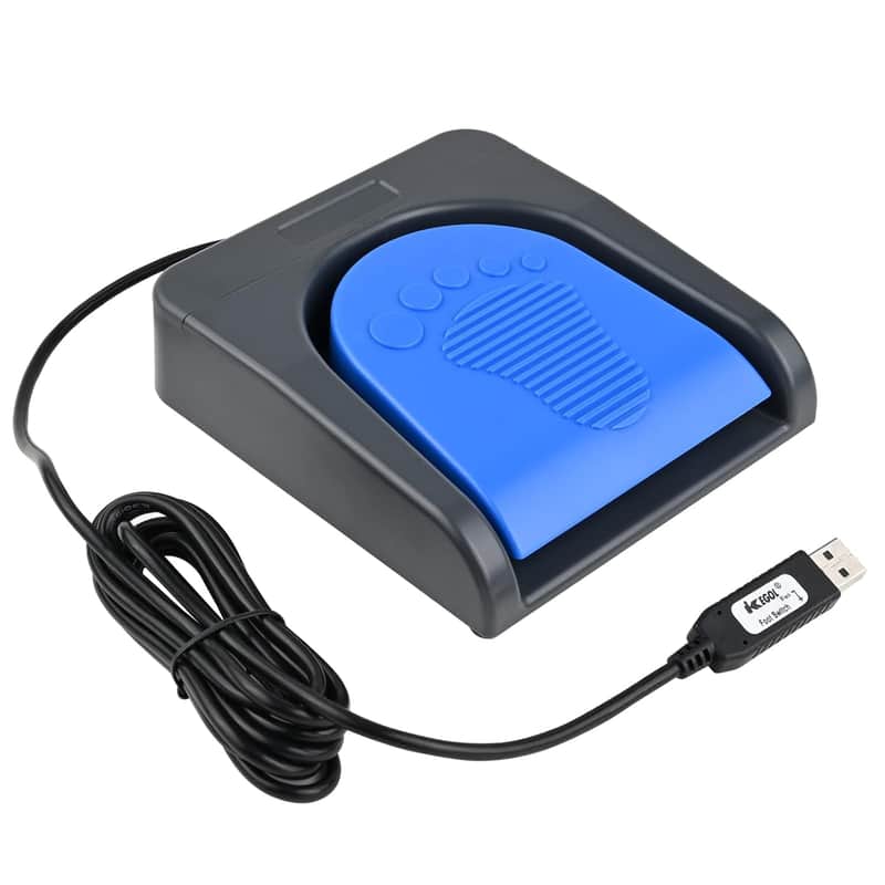 Upgraded Usb Single Foot Pedal Switch Control One Key Footswitch Program Customized Computer Keyboard Mouse Game Action Hid (Blue Pedal) image 1