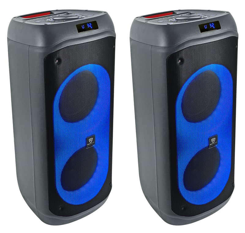 (2) Rockville BASS PARTY 8 Rechargeable Party Speakers w/Bluetooth Wireless Link image 1