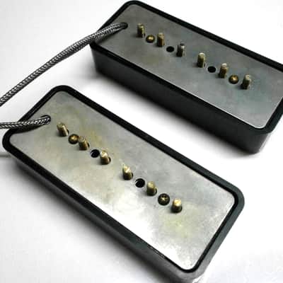 P90 relic/aged SOAP BAR Pickups set Black/Cream Vintage Fits Gibson Epiphone 50s  Alnico IV Q Custom image 11