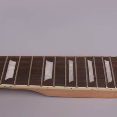Guitar Neck 22fret 24.75in Mahogany Rosewood Fretboard trapezoid Inlay Bolt On image 5