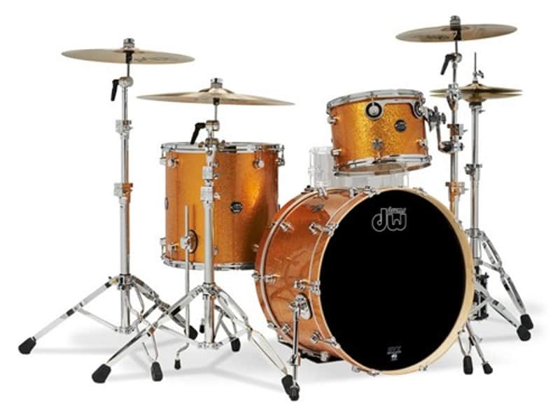 DW Drum Workshop Performance Series 3-Piece Finish Ply Drum Shell Pack (Gold Sparkle) image 1