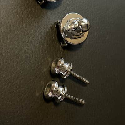 Schaller 14010201 Security Strap Locks/Buttons (Pair) 2010s - Chrome image 1