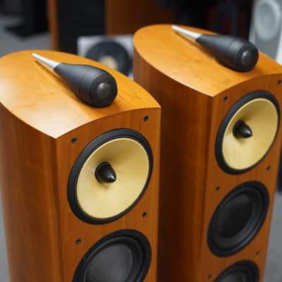 B&W Nautilus 804 Floor Standing Stereo Speakers in Cherry w/ Box & Accessories image 6