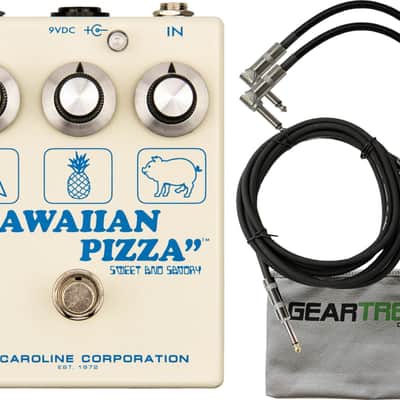 Caroline Hawaiian Pizza Fuzz Drive Fuzz Pedal w/ Geartree Cloth and 3 Cables image 1