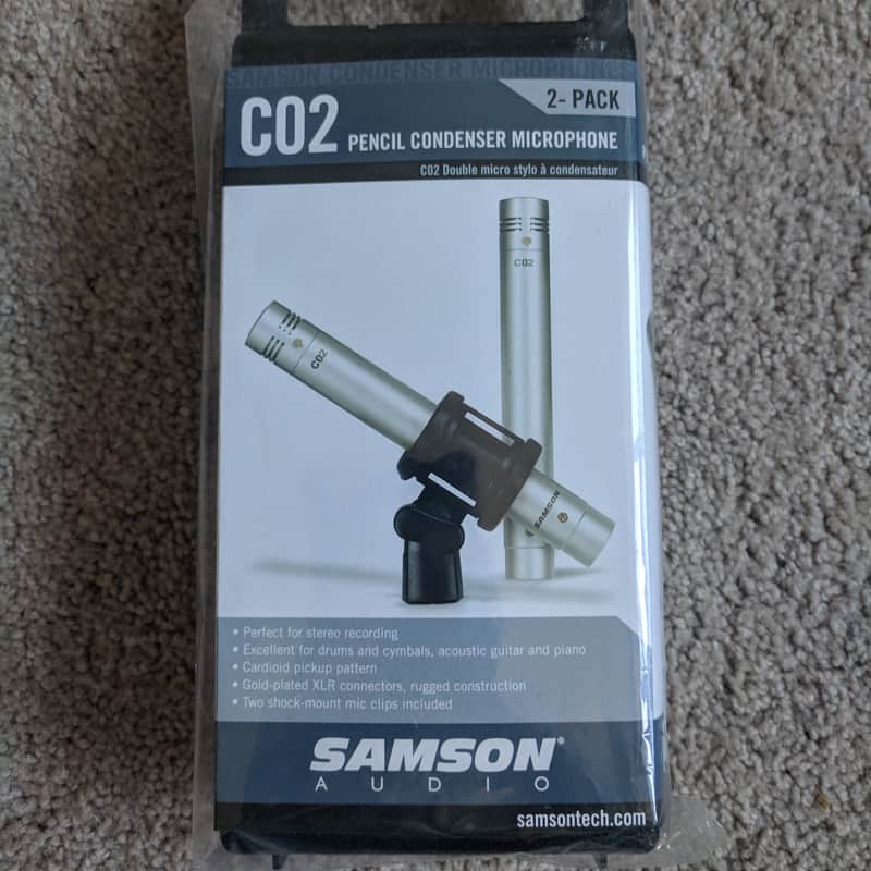 [Unopened] Samson C02 Stereo Pair Condenser Microphones w/ Carrying Case & Shock Mounts image 1