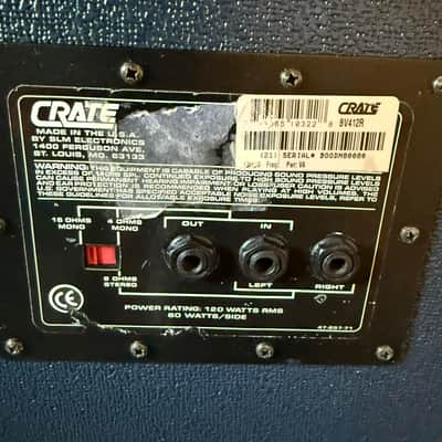 Crate Blue Voodoo BV-412R Made In USA 4x12 Cab Eminence Speakers image 5