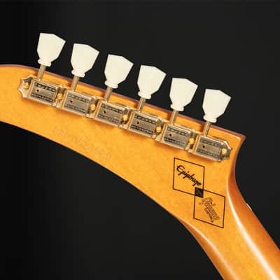 Epiphone 1958 Korina Explorer, White Pickguard in Aged Natural with Case image 9