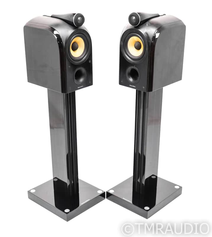 B&W PM1 Bookshelf Speakers; PM-1; Mocha Gloss Pair w/ Stands image 1