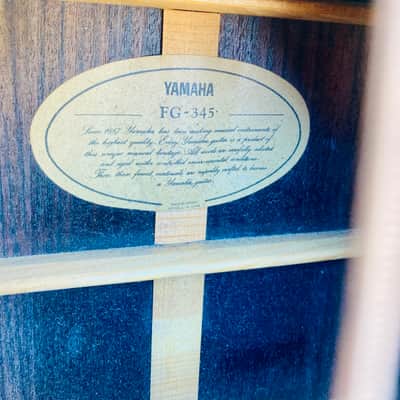 YAMAHA FG-345 VINTAGE ACOUSTIC GUITAR W CASE (USED) - 1979 image 3