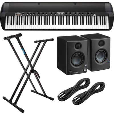 Korg SV-2 88-Key Vintage Piano, Presonus Eris3.5, Keyboard Stand, (2) 1/4 Cables Bundle