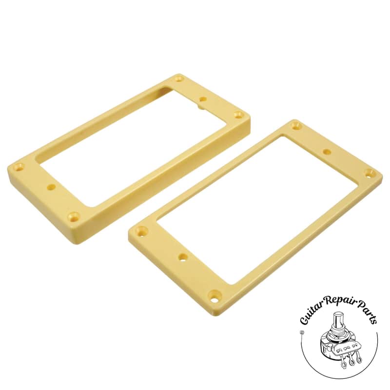 Plastic Humbucking Pickup Rings, Oversized Import Mount, Arched Bottom - Cream image 1