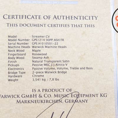 2022 Warwick German Pro Series Streamer CV 4 – Natural Satin | Made in Germany | Excellent image 13