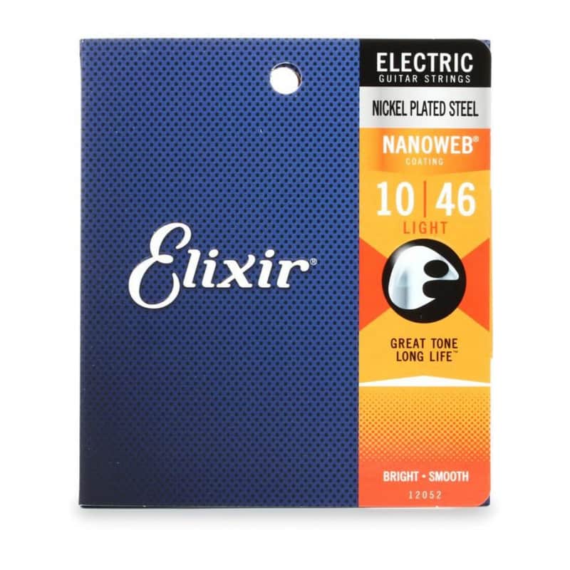 Elixir 12052 Nanoweb Nickel Plated Steel Electric Guitar Strings - Light (10-46) image 1