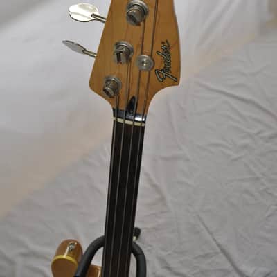Fender PBAC-100 FL Electric-Acoustic Fretless Precision Bass MIJ 1992 - 1994 - Vintage Natural image 4