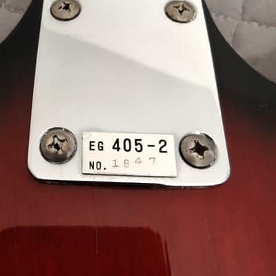 Teisco Norma EG 405-2  1960's - Crimson Red Burst w/GOLD FOIL PUPS/FRETWORK image 5