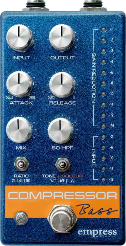 Empress Bass Compressor Bass Effects Pedal, Blue Sparkle image 1