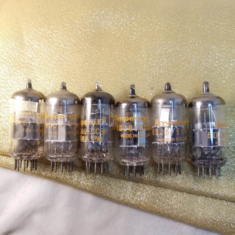 Amperex ONE (1) 6DJ8 tNOS AT1000 TESTED Vacuum Tube Heerlen A-frame Orange Globe T5 ECC88 dual triode 1965-1973 image 1