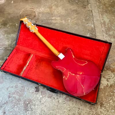 Teisco Vibra-Twin EP-12T 1960’s - Cherry 12 string electric bizarre guitar es-335 original vintage MIJ japan image 6