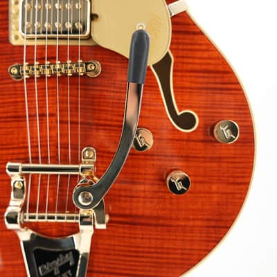 Gretsch Broadkaster LX Figured Center Block Semi-Hollow Guitar w/ String-Thru Bigsby & Hardshell Case - Bourbon Stain image 3