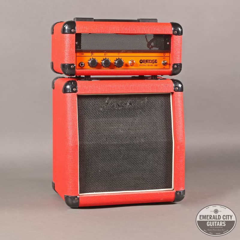 Orange Pedal Baby 100 w/ Marshall Mini Stack Housing image 1