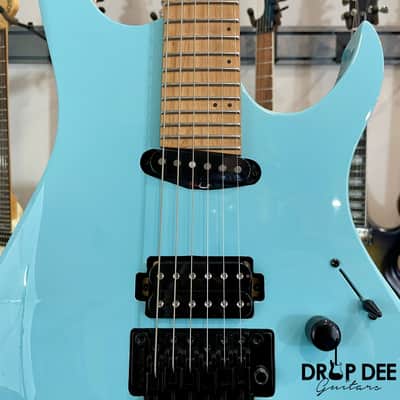 Balaguer Select Series Diablo Retro 27 FR Electric Guitar w/ Bag-Gloss Solid Cerulean Blue image 6