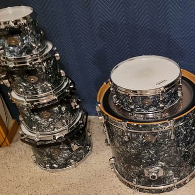 Tama Starclassic Kit 2000s Liquid Metal Birch Made in Japan MIJ Blue Swirl image 2